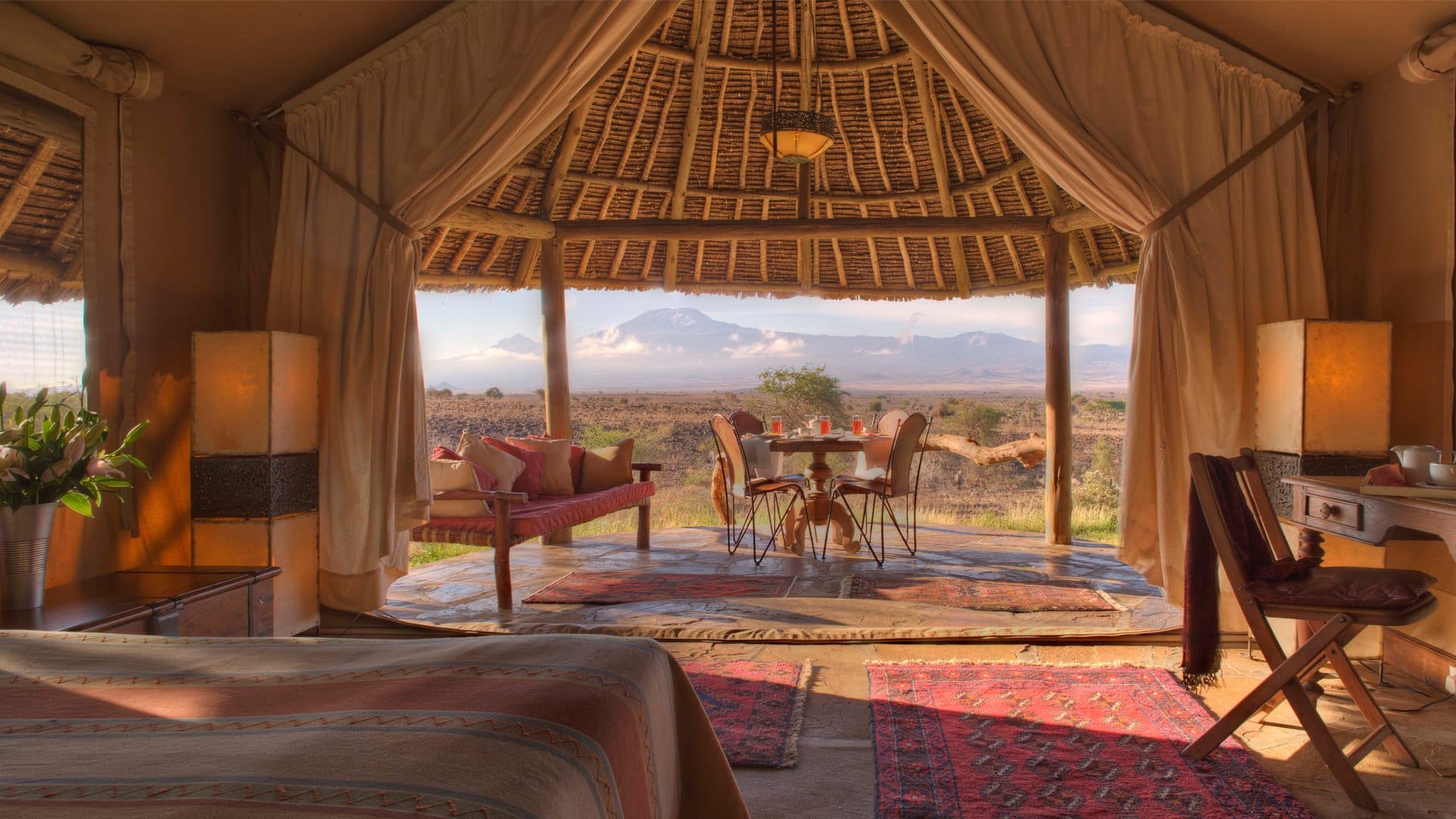 Exterior of Tortilis Camp in Amboseli